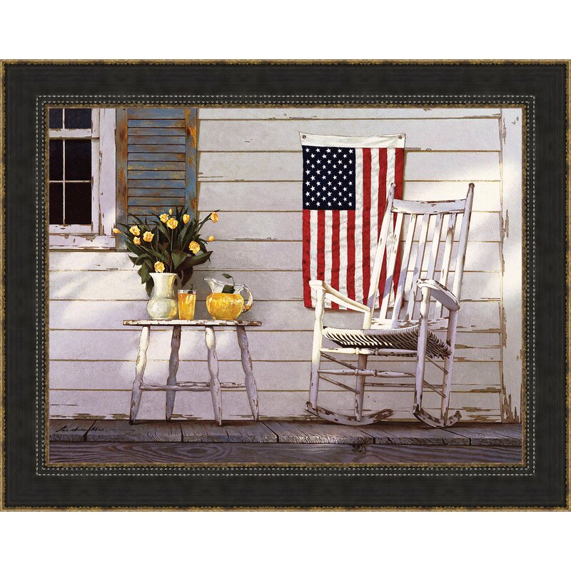 Patriotic Wall Decorations- 'Fourth of July' Framed Painting Print