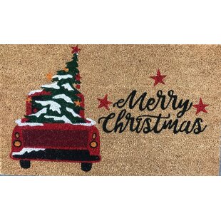 Briony Merry Christmas Tree 30 In X 18 In Non Slip Outdoor Door Mat