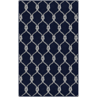 Coastal Or Nautical Rugs Wayfair Elio Nautical Rope Trellis Navy Area Rug