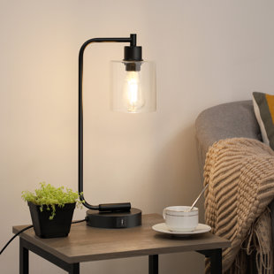 healy black industrial table lamp