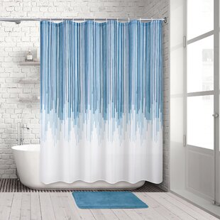 Navy Blue 15 Piece Charlton Embroidery Banded Shower Curtain Bath Set 