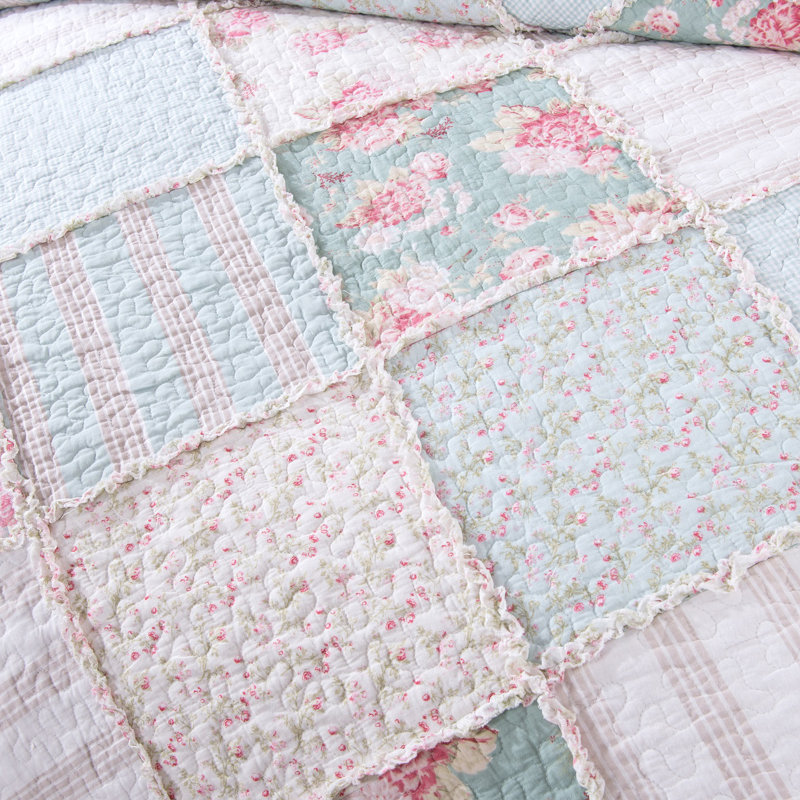 August Grove Jalyn Ruffle Cotton Reversible Coverlet Set Reviews