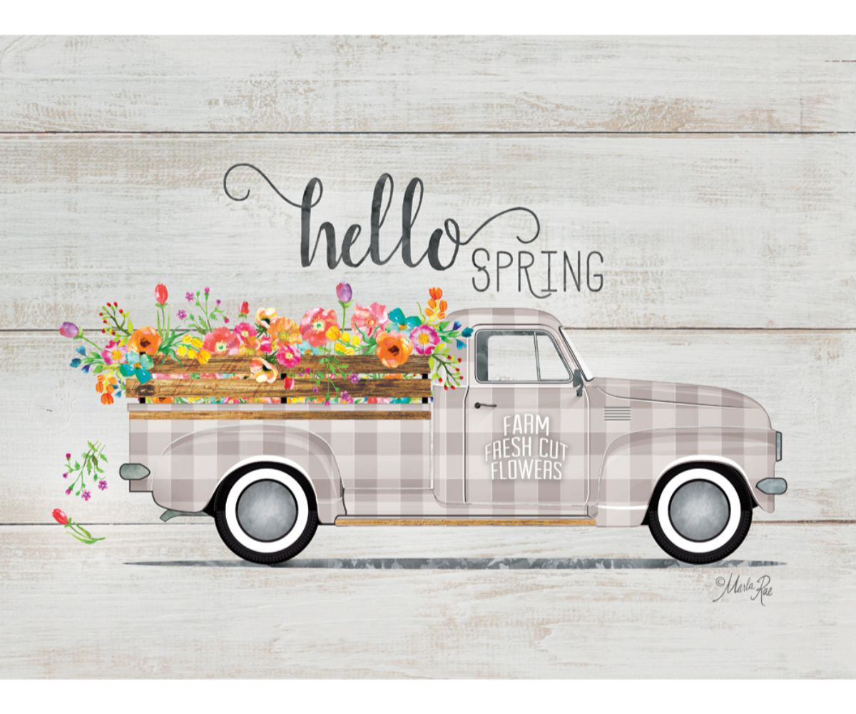 The Holiday Aisle Hello Spring Vintage Truck Wall Decor Wayfair