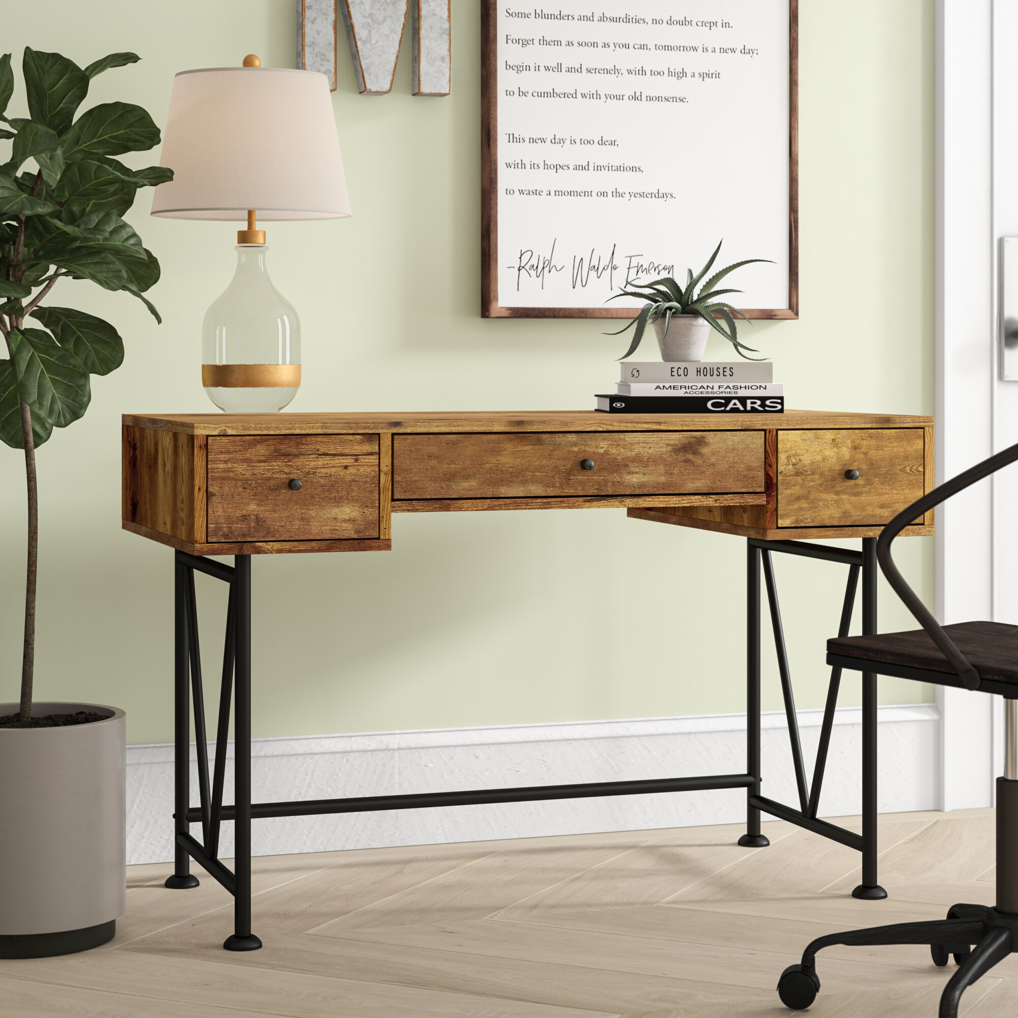 harless desk union rustic