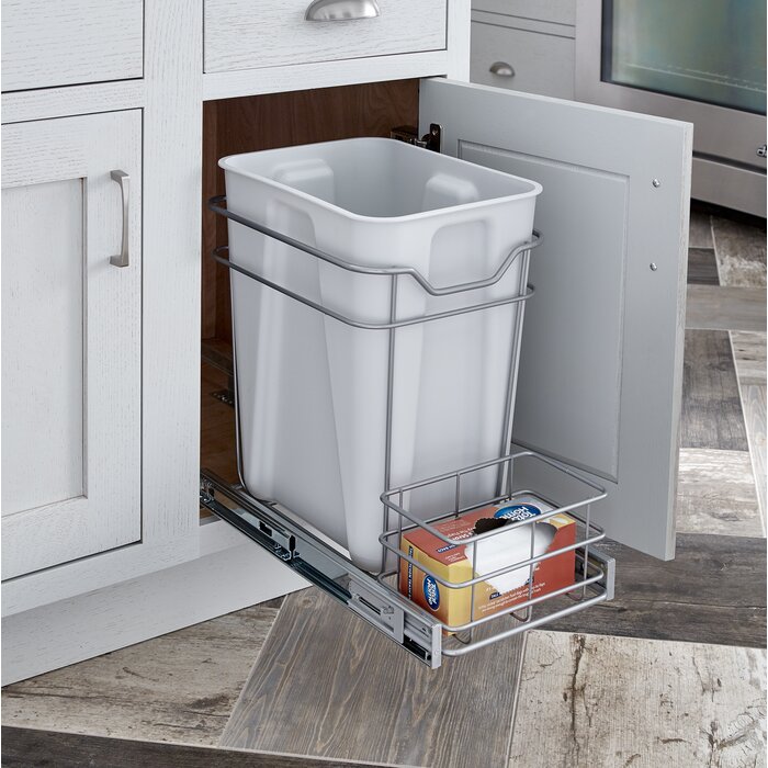 cabinet pull out counter trash can