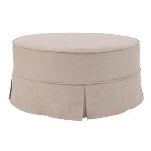 Round Cotton Ottoman Slipcover