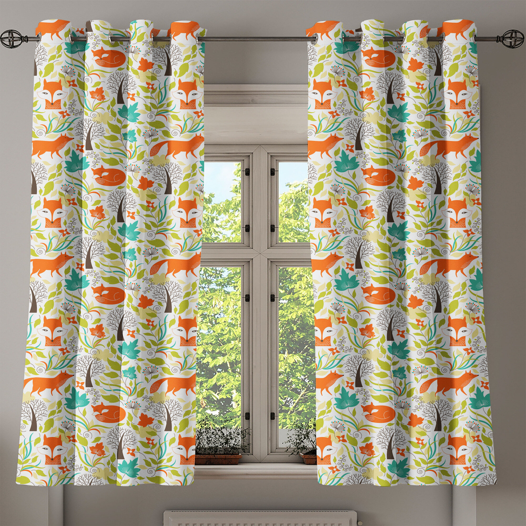 3D Tree Sunset Blockout Photo Curtain Print Curtains Drapes Fabric Window US 