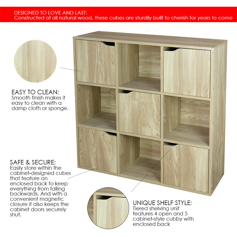 Ebern Designs Longridge Wood Storage 9 Cube Bookcase Reviews Longridge Wood Storage 9 Cube Bookcase