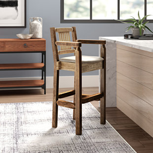 Abella 30 Solid Wood Bar Stool by Loon Peak