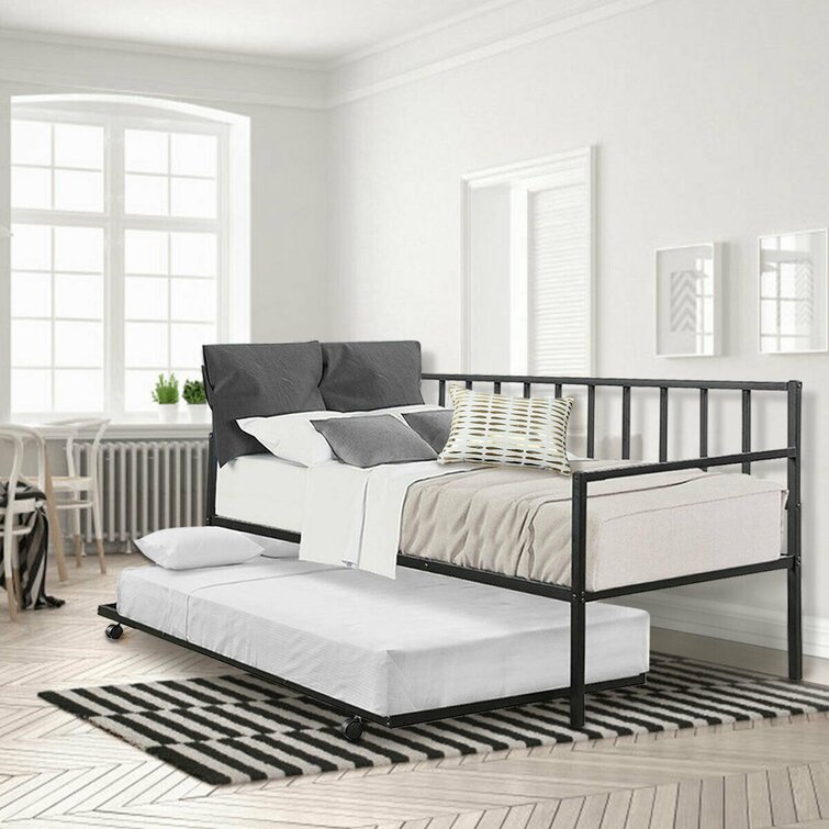 Latitude Run® Naleigha Twin Steel Daybed with Trundle | Wayfair