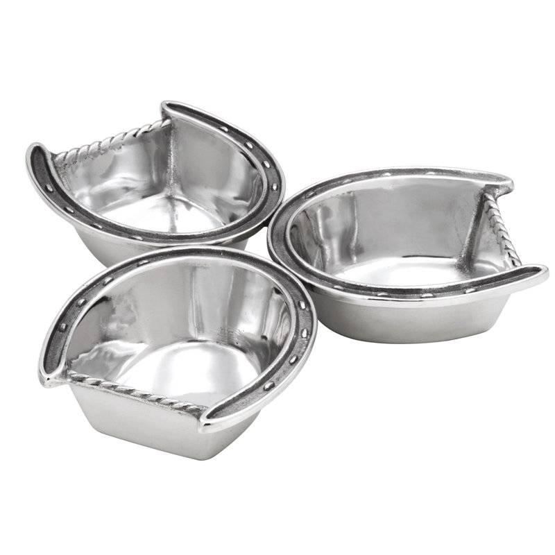 Equestrian 3-Bowl Horseshoe Serving Bowl