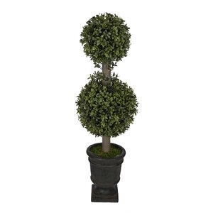 Artificial Boxwood Double Ball Topiary in Urn