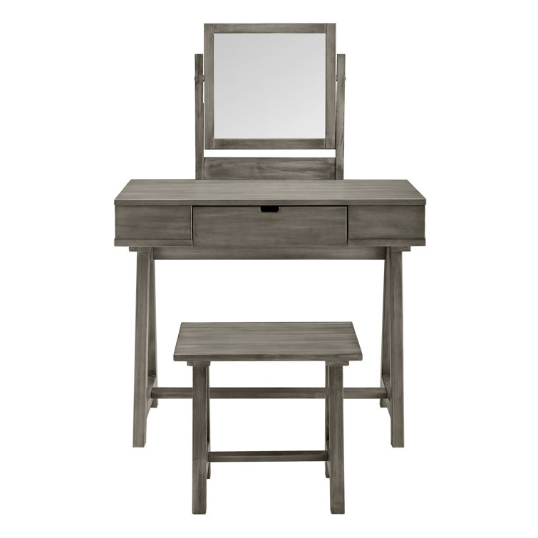 Gracie Oaks Maximilian Farmhouse Vanity Set With Mirror Reviews Wayfair