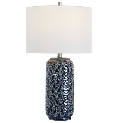 Cyra 26.5" White/Blue Table Lamp