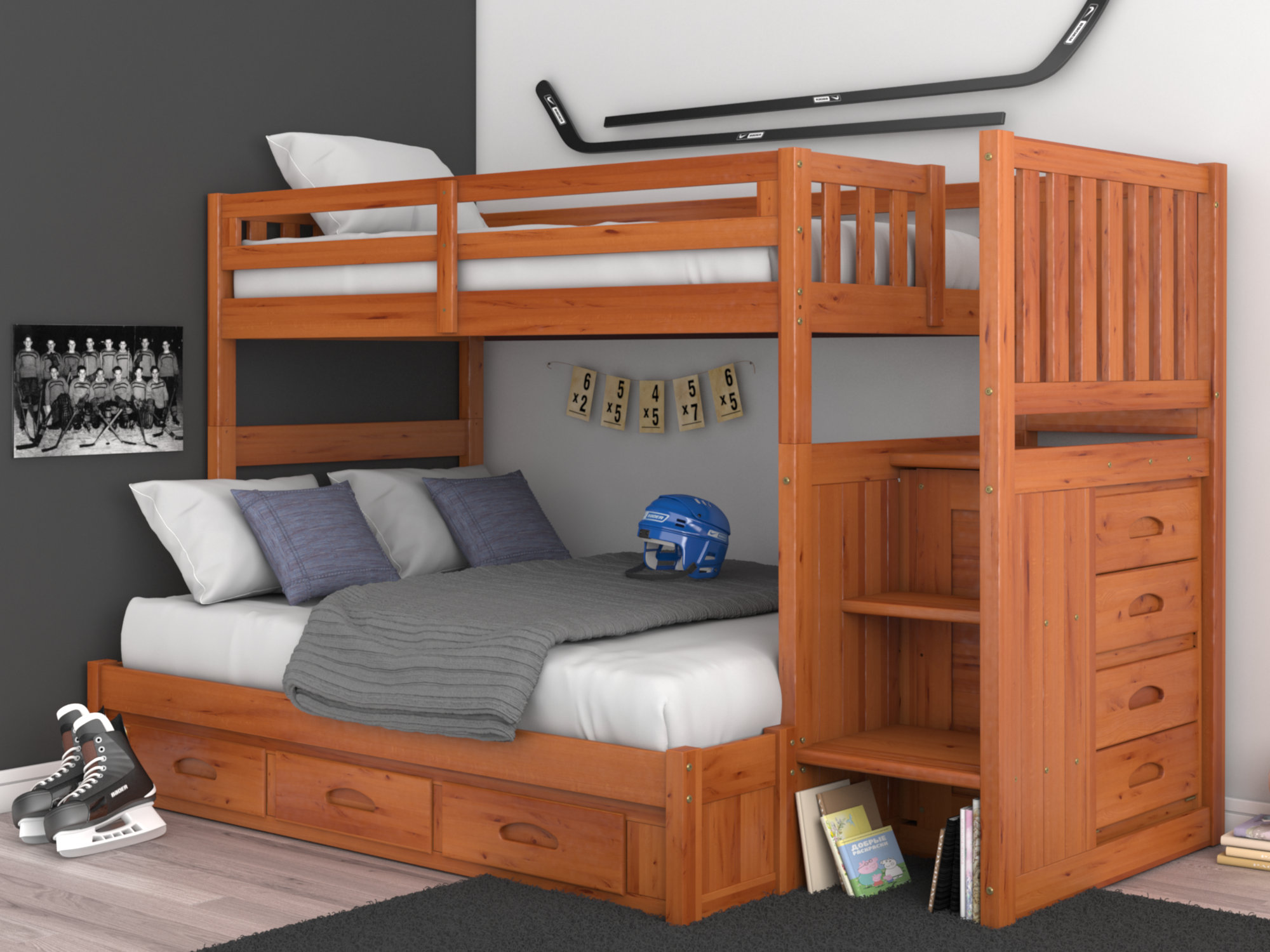 Birch Lane Heritage Giuseppe Twin Over Full Bunk Bed With Drawers