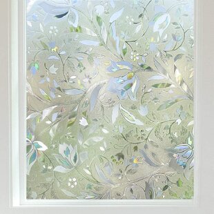Flower Translucent Privacy Window Glass Film Sticker Decor UV Block Protection 