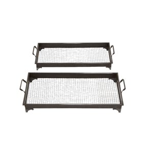 Wire Metal 2 Piece Serving Tray Set