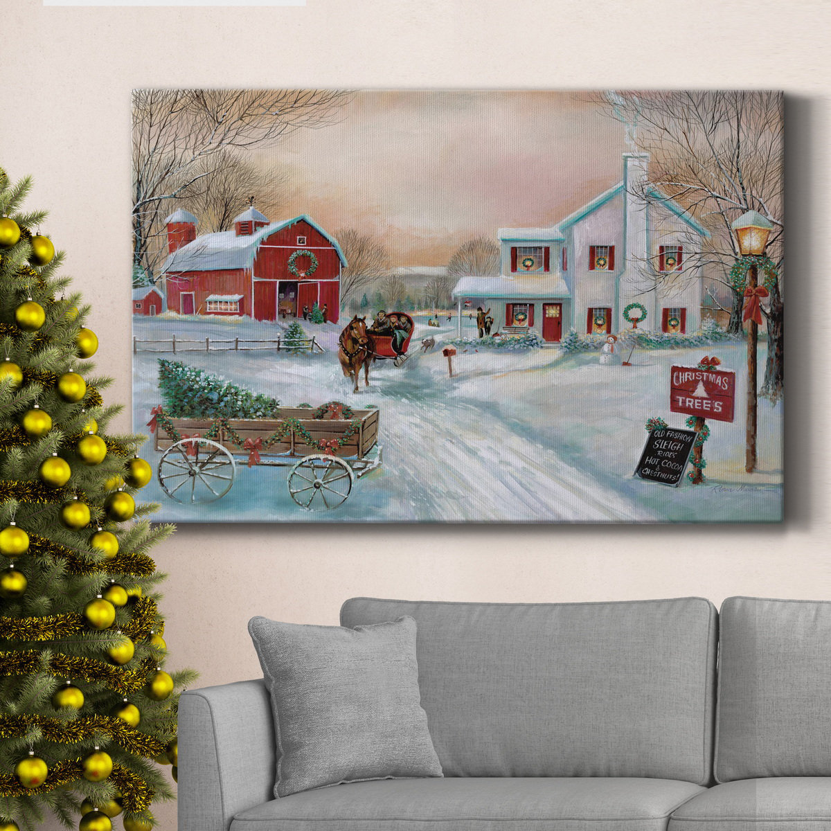 The Twillery Co.® Christmas Tree Farm Wrapped Canvas Print Wayfair