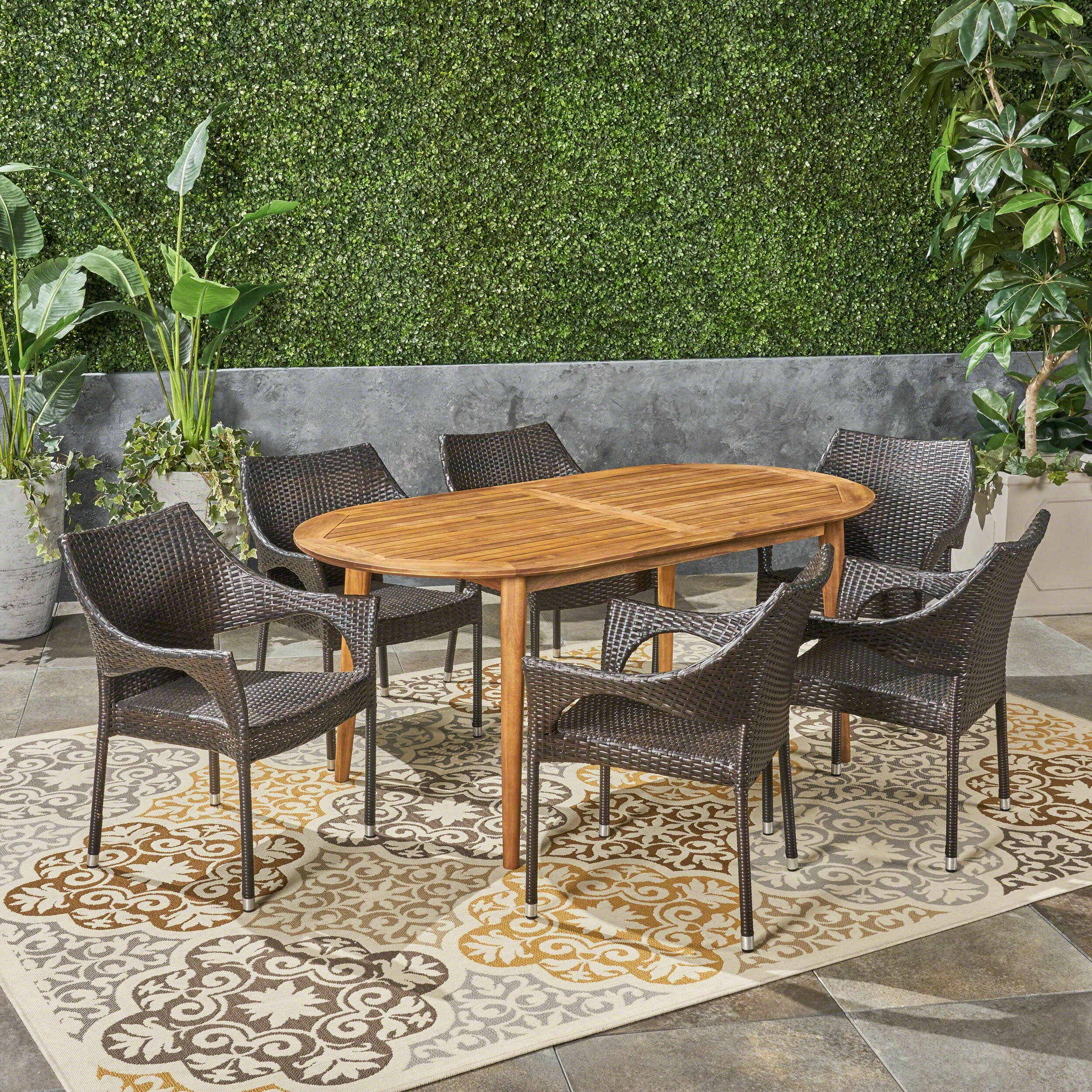 Ebern Designs Kalvin Oval 6 - Person 71'' Long Dining Set | Wayfair