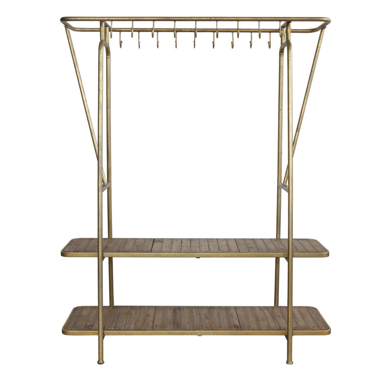 Alyssa 55.5'' Wide Metal Freestanding Coat Rack with Storage