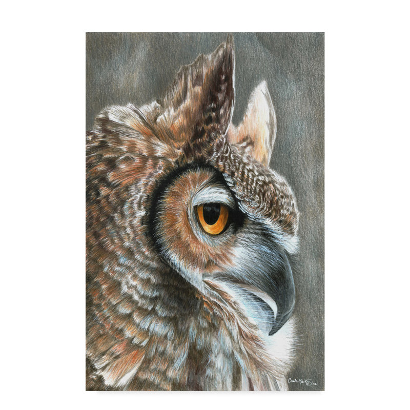 Bungalow Rose Sepia Owl Acrylic Painting Print On Wrapped Canvas