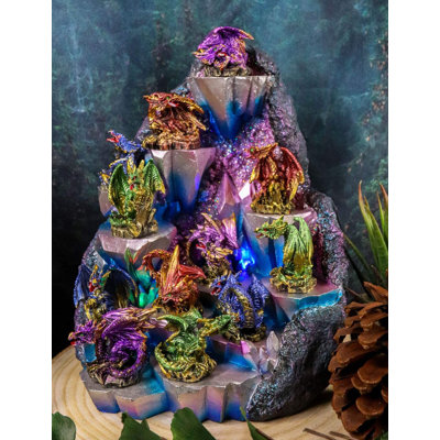 Anaum Medieval Renaissance Fantasy Dragons in Different Poses with LED Lig Figurine