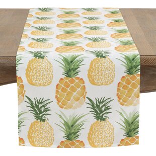JIAJIA Coffee Table Runner Small Pineapple Tropical Summer Fruit Garden Table Runner Dressing Table Runner 16x72 Inch for Dinner Parties Events Decor