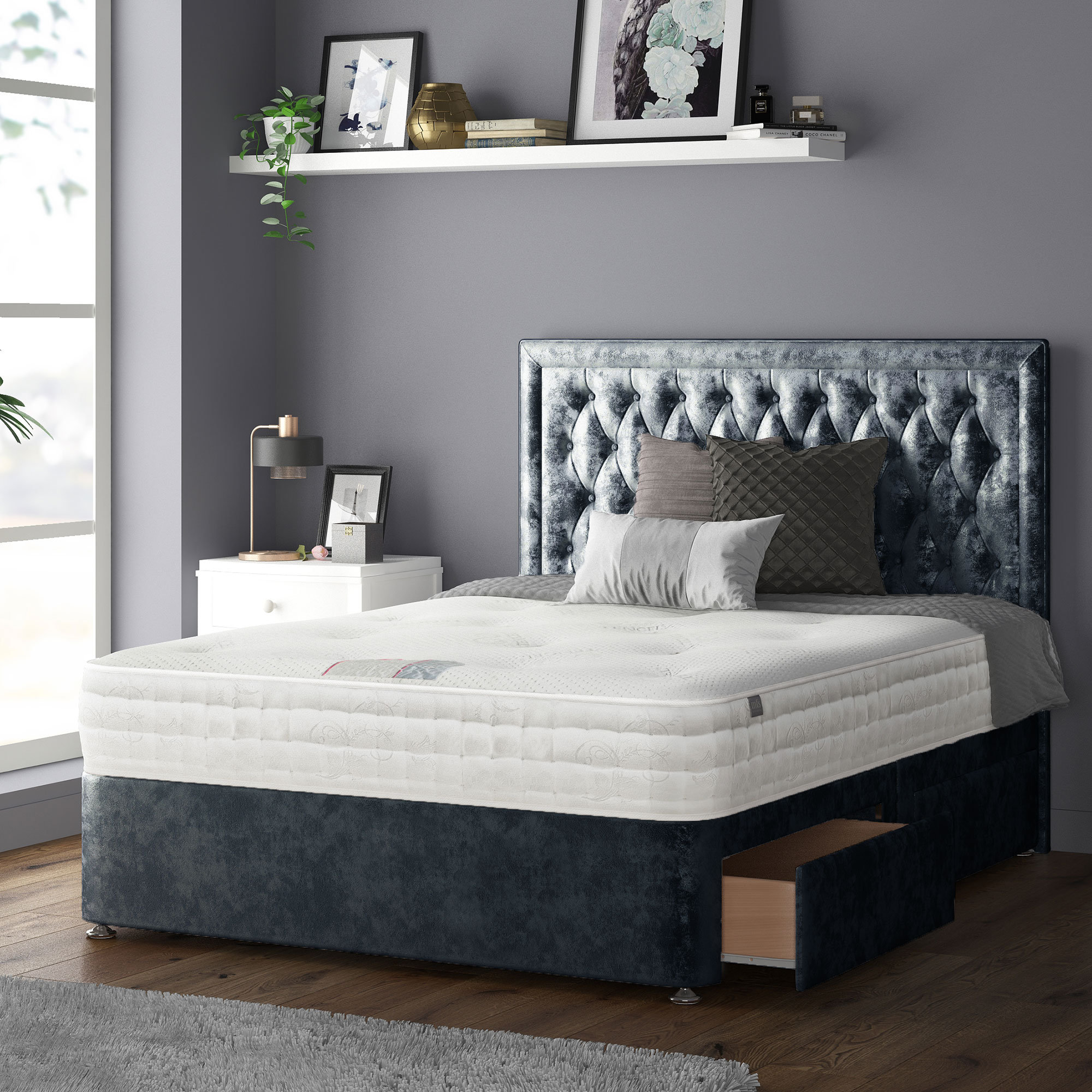 small double divan bed with 4 drawers