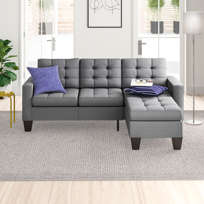 Zipcode Design Clem 81 Linen Right Hand Facing Sofa Chaise With