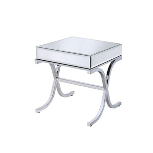 Cheryl Metal And Mirror Square End Table by House of Hampton Herry Up