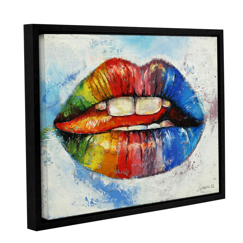 Brayden Studio Lips Framed Framed Painting Print Wrapped On
