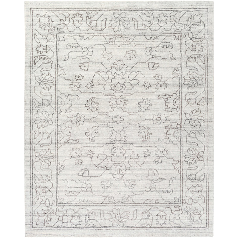 Surya Gillian Oriental Hand Loomed Gray Ivory Area Rug Perigold