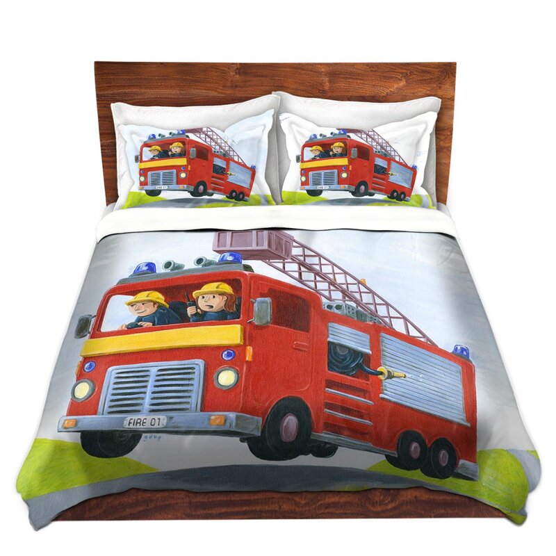 East Urban Home Fire Truck Duvet Cover Set Wayfair