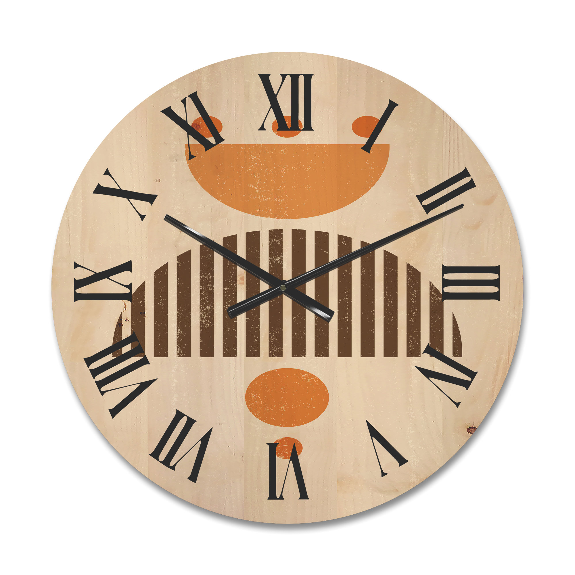 East Urban Home Solid Wood Wall Clock Wayfair