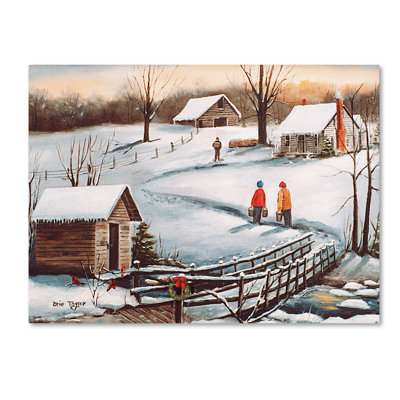 The Old Springhouse Print on Wrapped Canvas Trademark Fine Art Size 24 H x 32 W