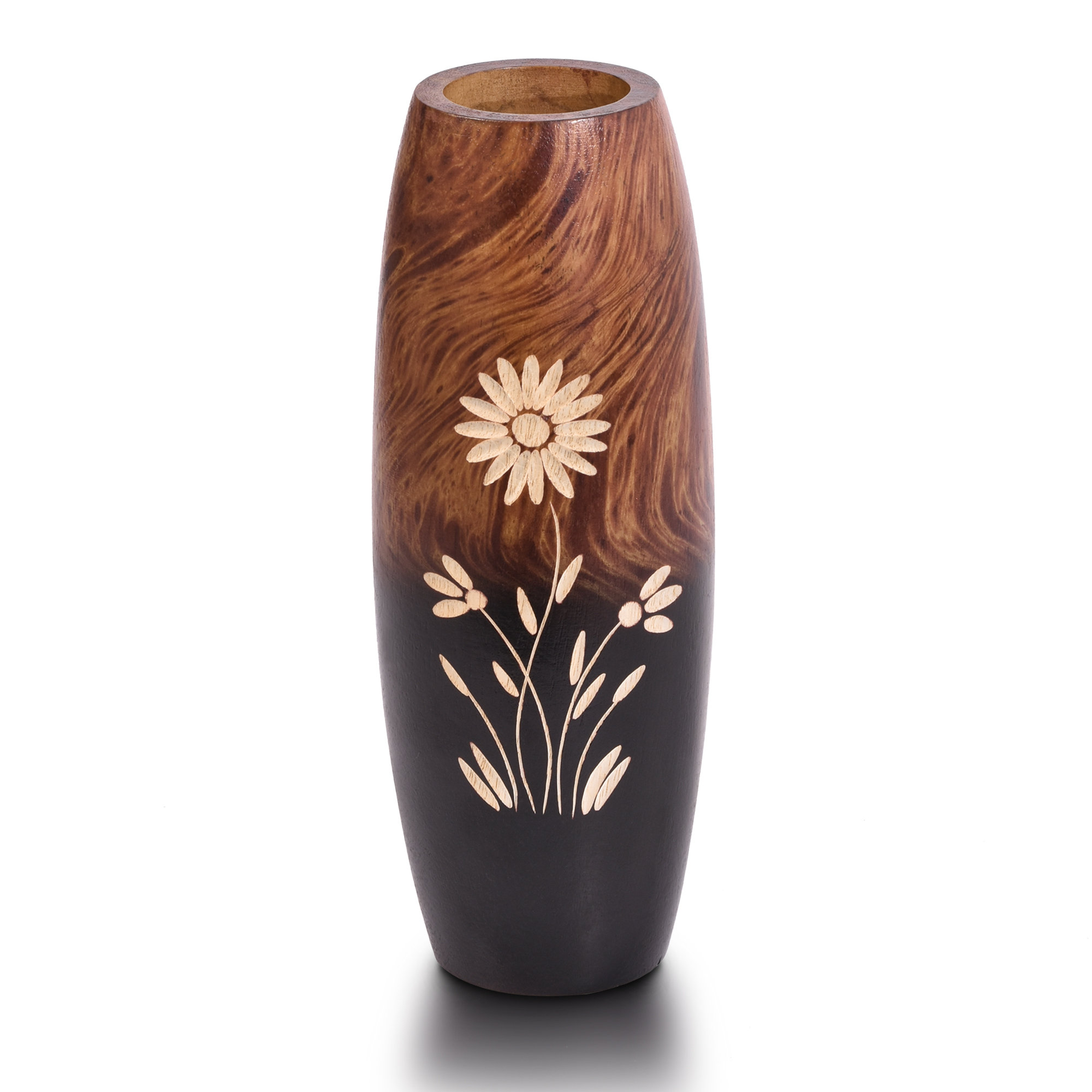 Ebern Designs Laquinton Handmade Wood Table Vase Wayfair