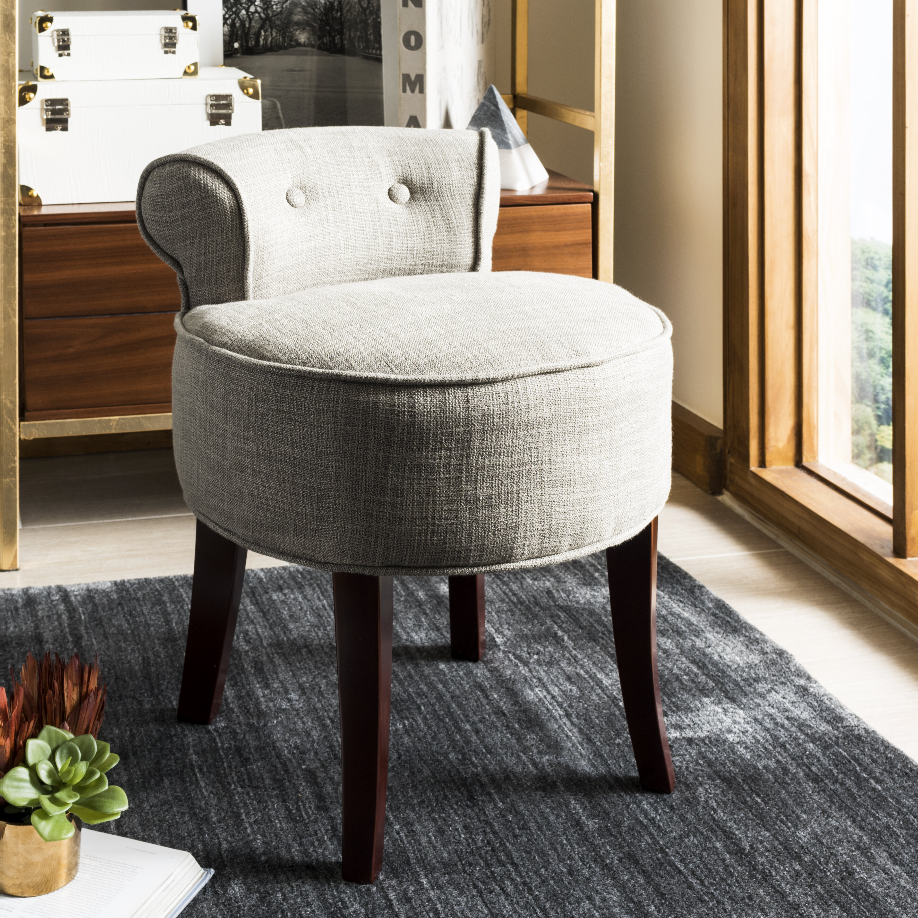 Grey Vanity Accent Stools You Ll Love In 2020 Wayfair