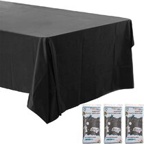 Black Round Table Cover Tablecloth Plastic Table Cloth Reusable 
