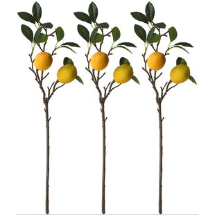 2 Strings Lemon Artificial Stem Lemon Fruit Plants Fake For Home Decor Trendy 