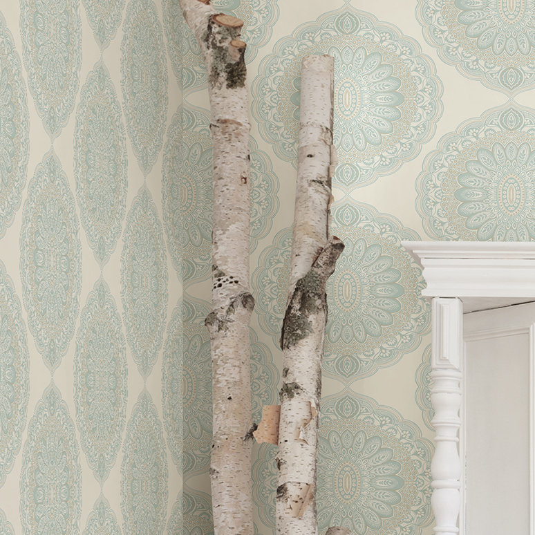 Barkhampstead Medallion 33 L X 20 5 W Damask Wallpaper Roll
