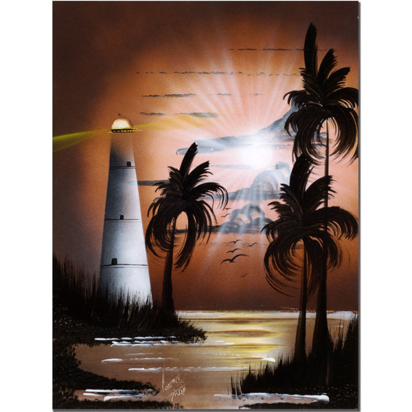Trademark Art Lighthouse At Sunrise By Conrad Framed Graphic Art