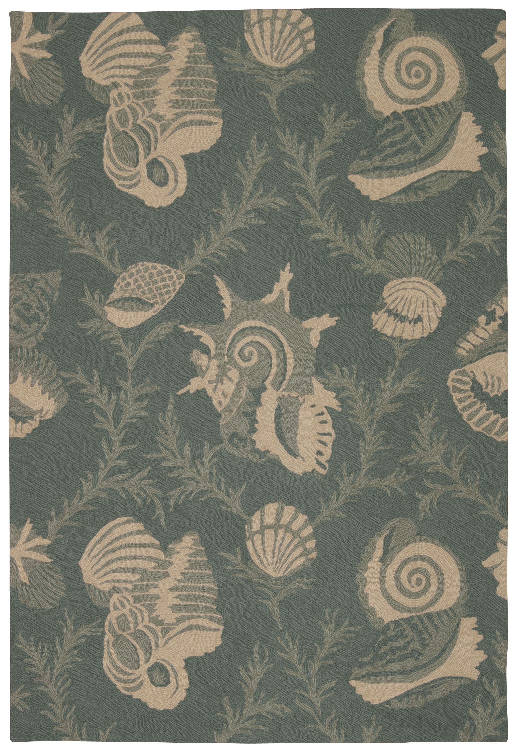 Highland Dunes Lilian Floral Handmade Tufted Aqua Blue Cream Area Rug Wayfair