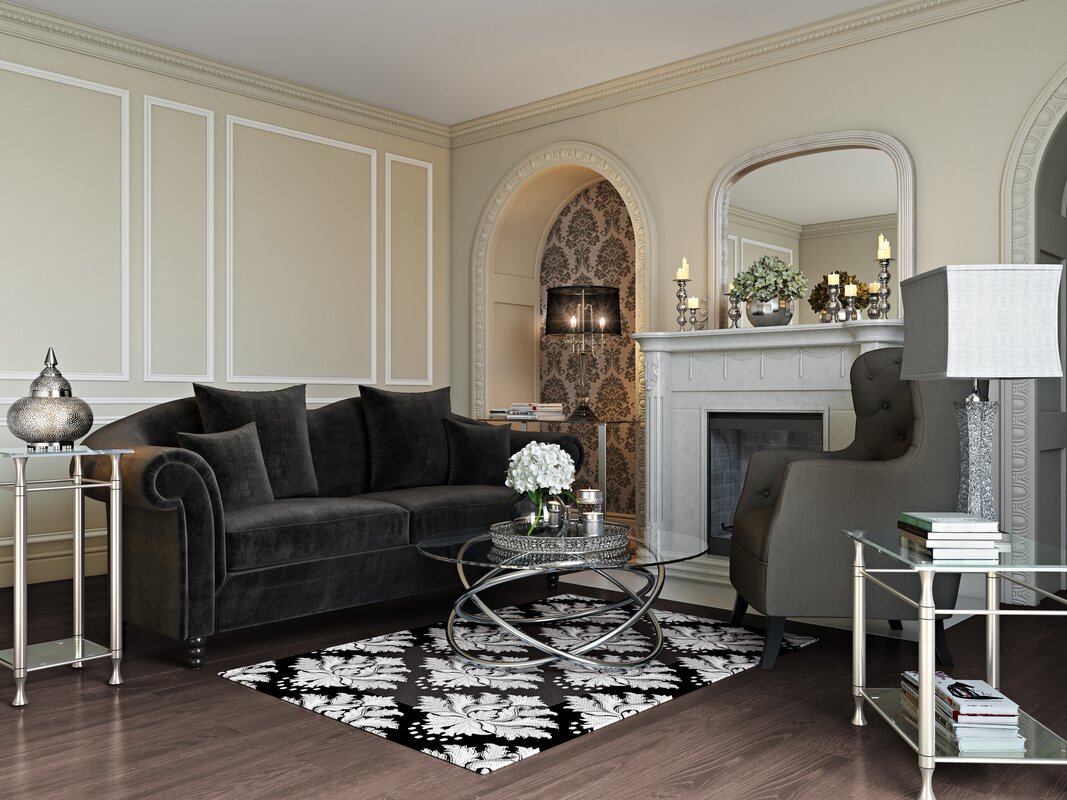 Glam Living Room Design Photo by Wayfair Home