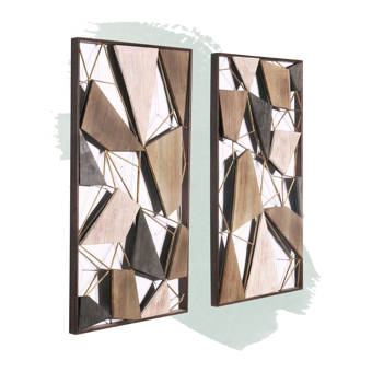 Foundstone 2 Piece Geometric Wood And Metal Wall Decor Set Reviews Wayfair