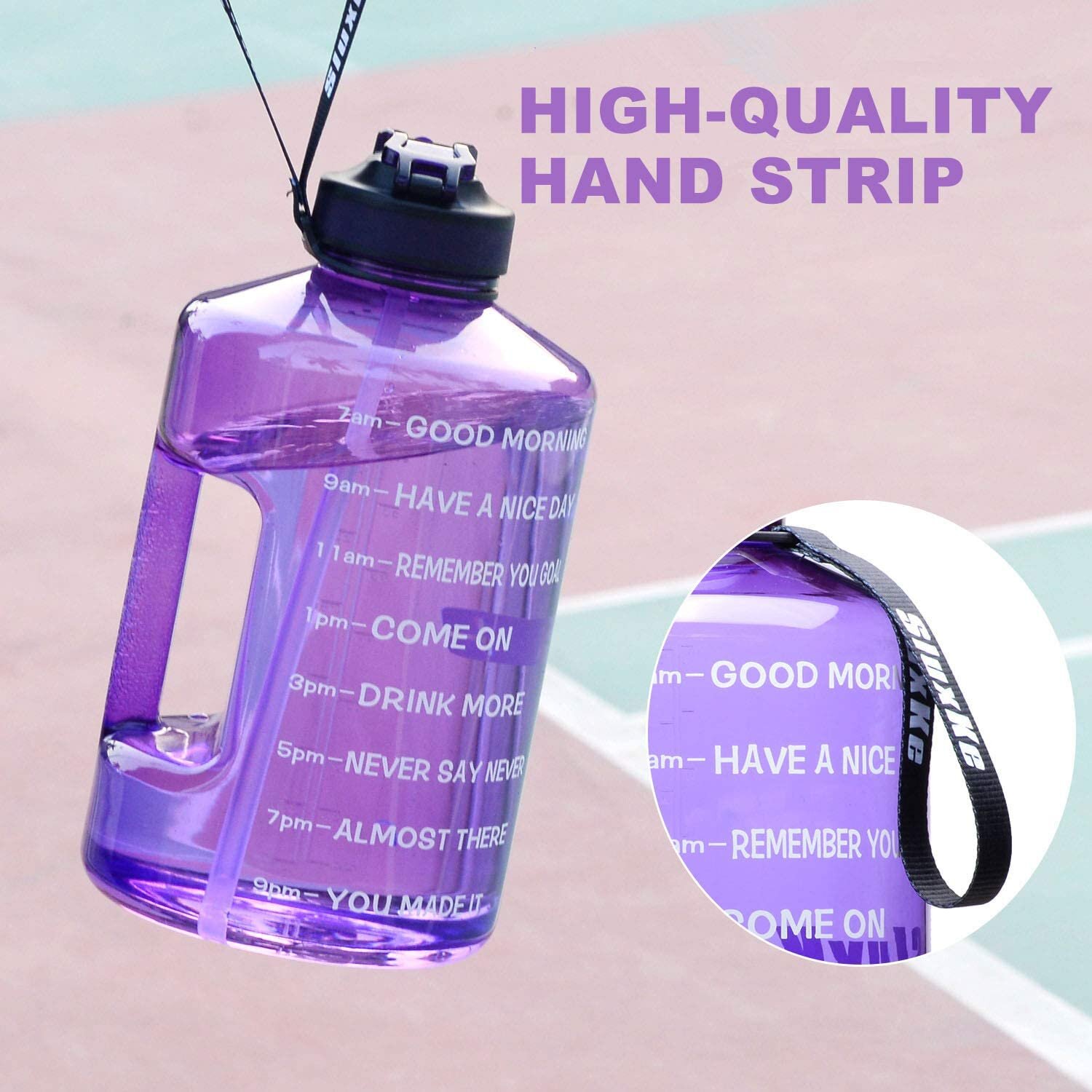Bottle Water Plastic Jug Small Mouth Handgrip Large Capacity With Marker Tumbler