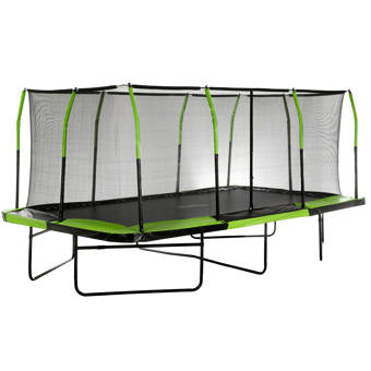 Upper Bounce 17 Rectangle Backyard Trampoline With Safety Enclosure Reviews Wayfair