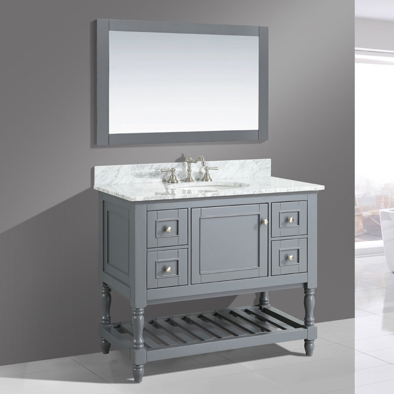 Mccombs 42 Single Bathroom Vanity Set With Mirror Reviews Single Bathroom Vanity Set With Mirror