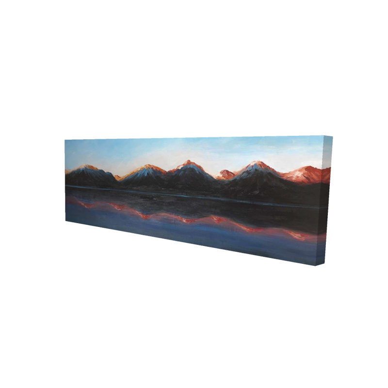 Millwood Pines Reflection Of The Mountains On The Water Acrylic Painting Print On Wrapped Canvas Wayfair