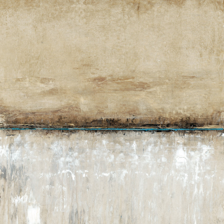 East Urban Home Blue Line I Painting Print On Wrapped Canvas