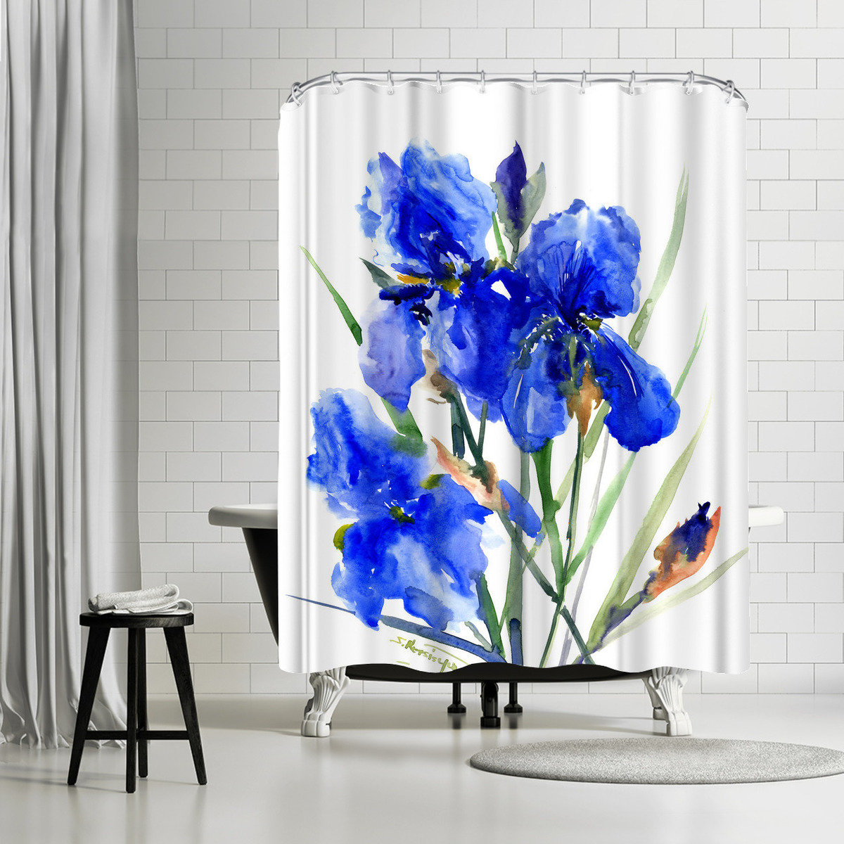 East Urban Home Suren Nersisyan Iris Flowers 2 Single Shower Curtain Wayfair